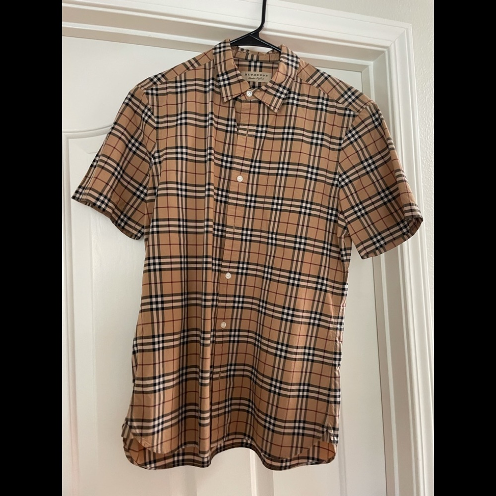 Men’s Burberry Caxton Short Sleeve Check Shirt med